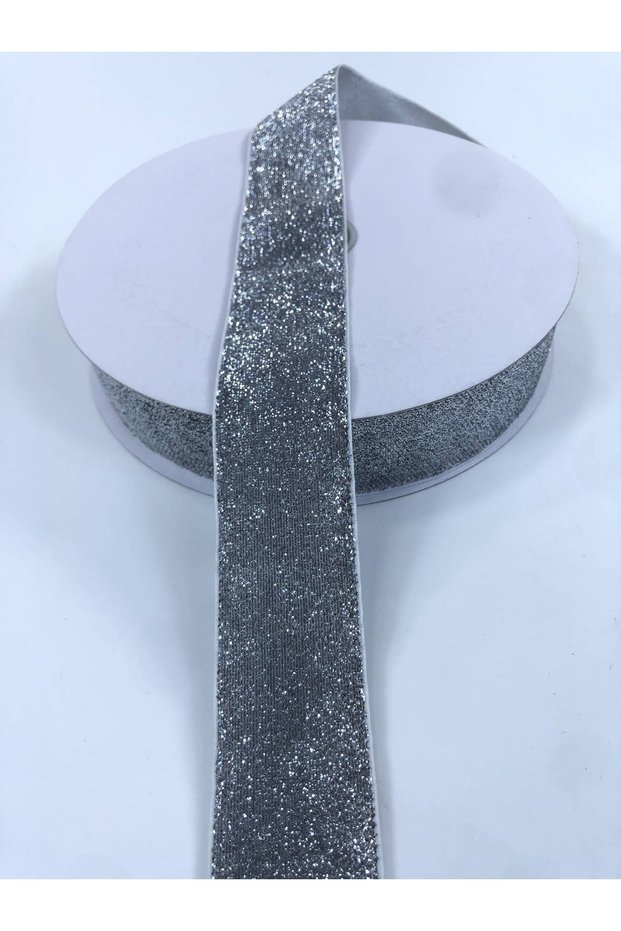 Silvery Silver Velvet Ribbon 4 cm Price Is for 1 Meter – Ribbon, Stylish Design, Women's Accessory – Ribbon