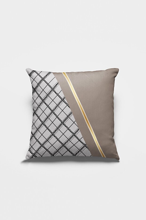 Beige Hidden Zipper Decorative Double Sided Throw Pillow Pillow Case Premium Fabric 43x43cm Krl1017