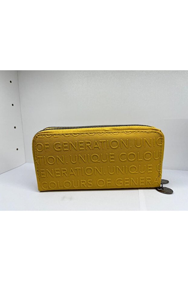 Cüzdanı 2 Fermuarlı Sarı Renk 605355 - 1
