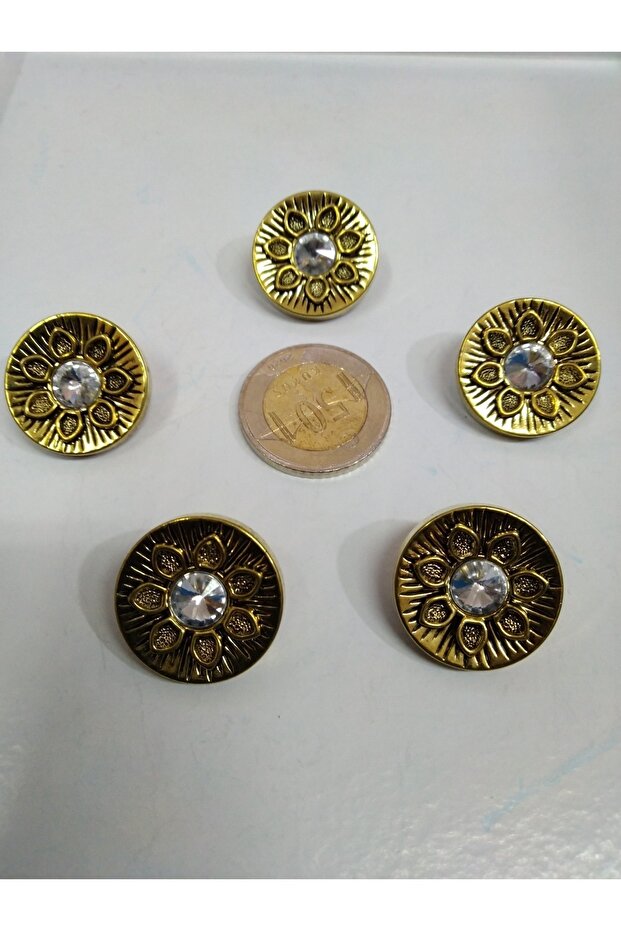 Taşlı Metalize Düğme - 1