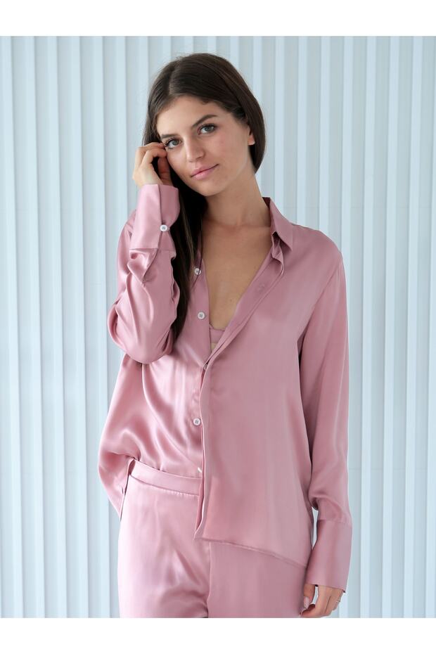 Saf Ipek Pijama Takımı Seti - 3