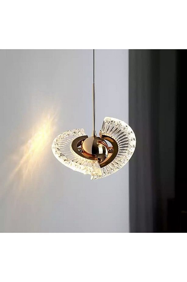 Luxury Modern Crystal Sarkıt Led Avize Tekli Sarkıt Gold Sarı - 3