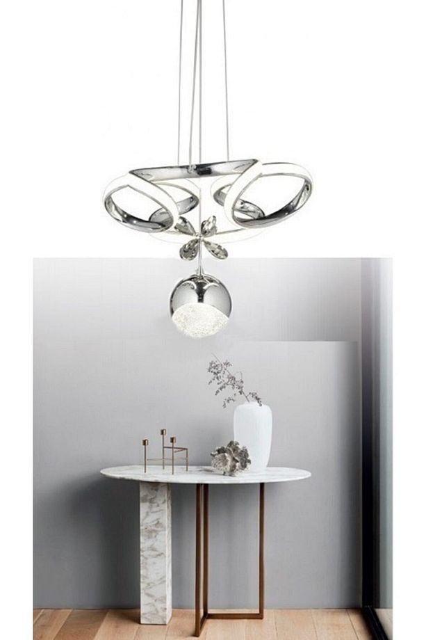 Luxury Modern Sarkıt Led Avize Krom Ledli Avize Kademeli 3 Renk - 2