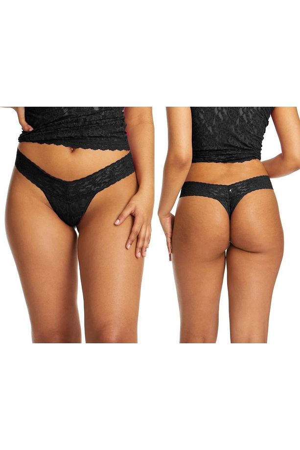 Tanga G String Siyah Dantelli - 1