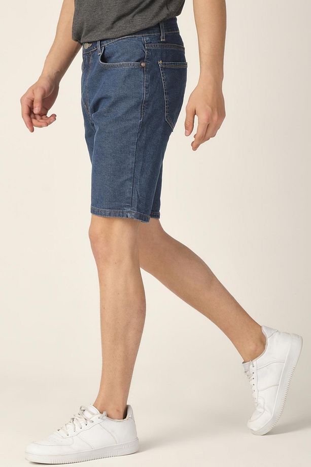Erkek Mavi Regular Fit Jean Şort - 4
