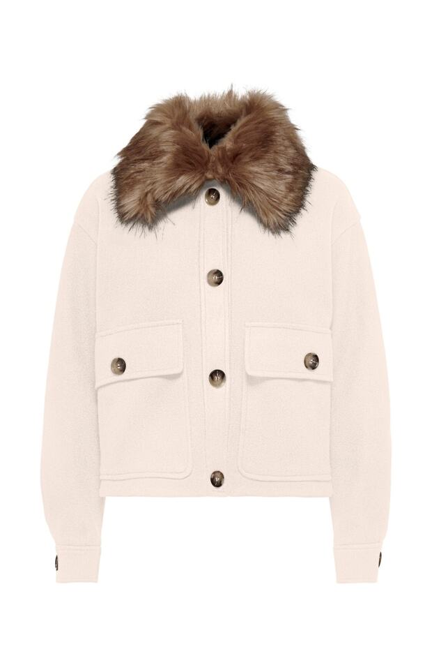 Onlemma Short Fur Shacket Otw Women's Shearling Crop Coat