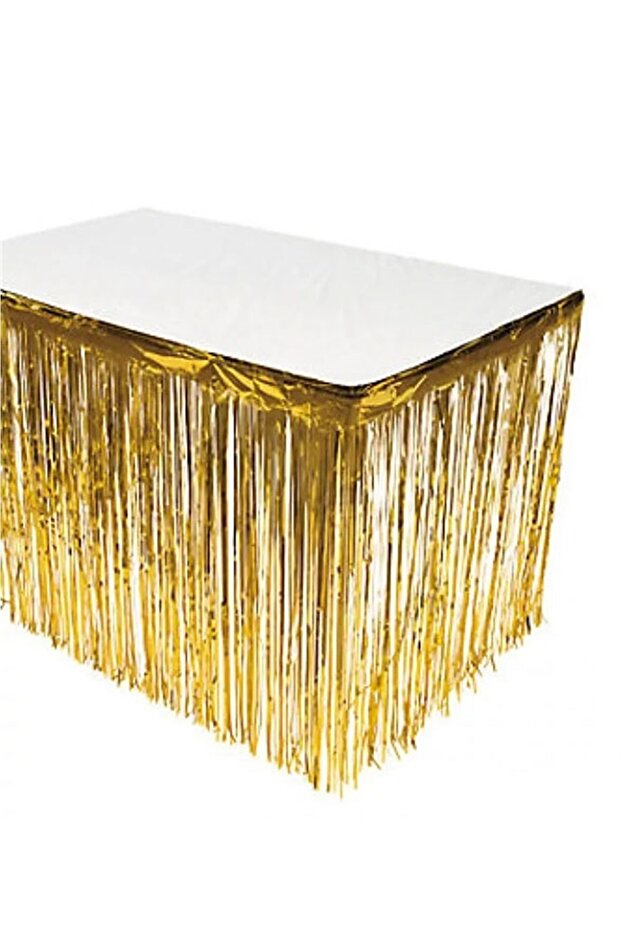 Metallized Table Skirt Gold