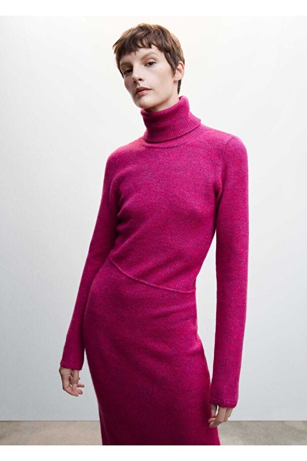 Balıkçı Yakalı Örgü Elbise - 1