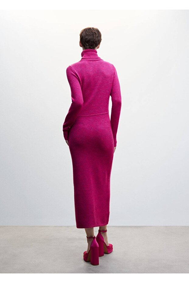 Balıkçı Yakalı Örgü Elbise - 4