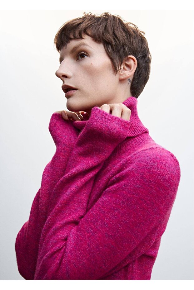 Balıkçı Yakalı Örgü Elbise - 5