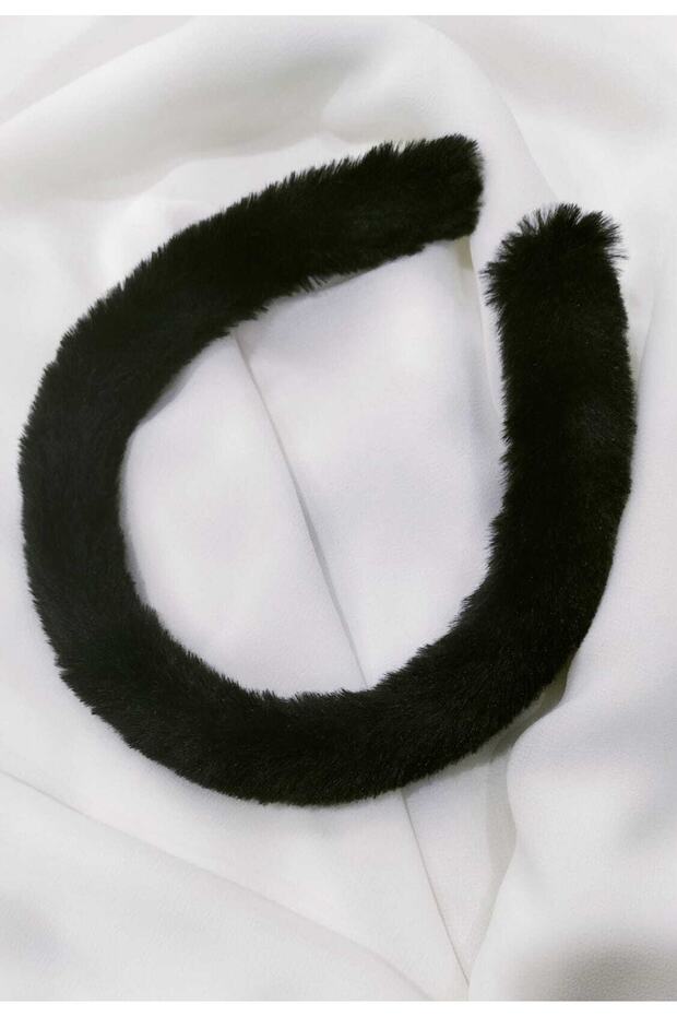 Siyah Peluş Taç Tekli - 2