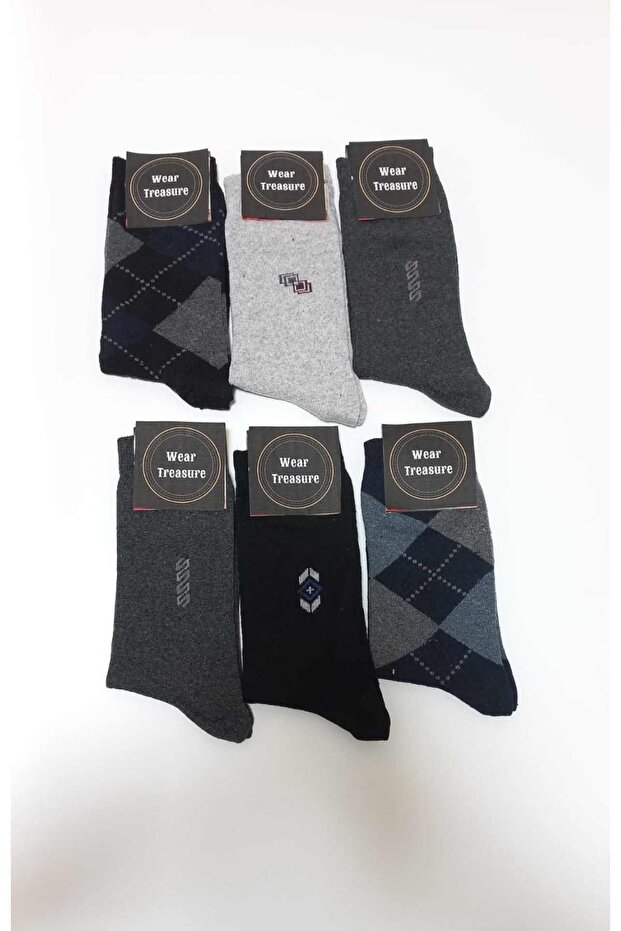 Men's 6-Piece Mixed Color and Pattern Sock Socks