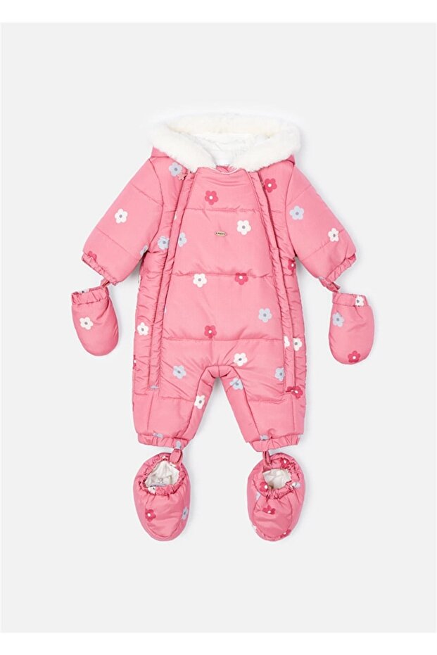 Baby Hooded Astronaut Romper Dusty Rose 2624