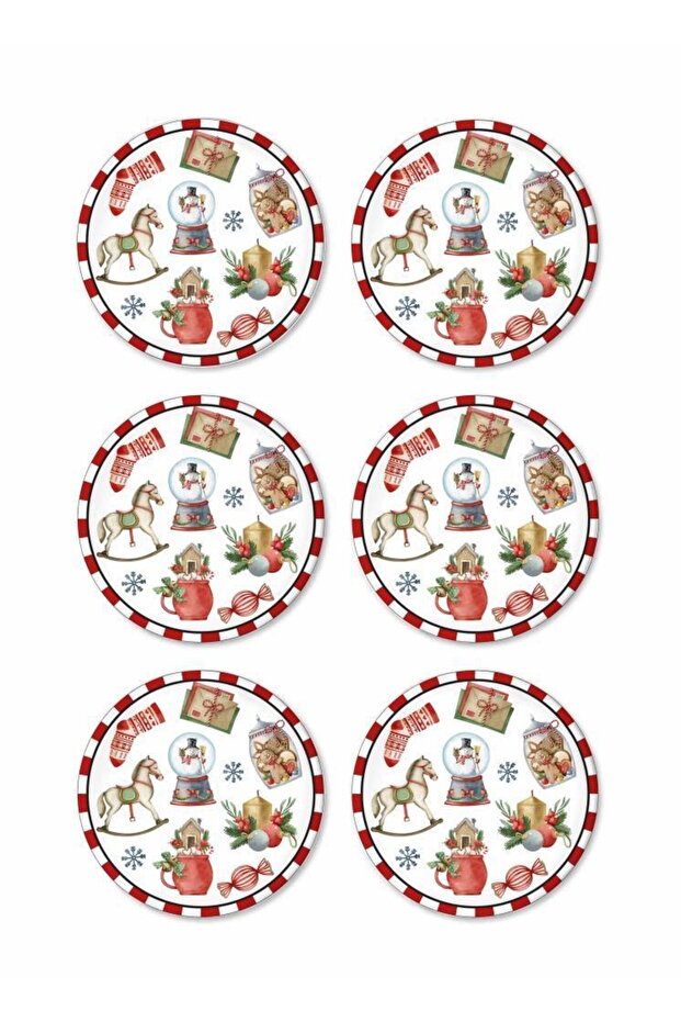 Globe New Year's Themed 6-Piece Cake Plate 19cm