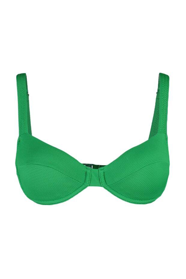 Yeşil Balenli Dokulu Bikini Üstü TBESS23BU00066 - 8