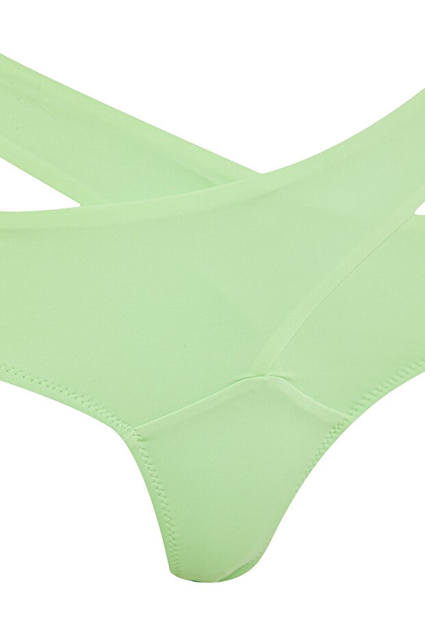 Yeşil Cut Out Detaylı Yüksek Bel Normal Paça Bikini Altı TBESS20BA0184 - 7