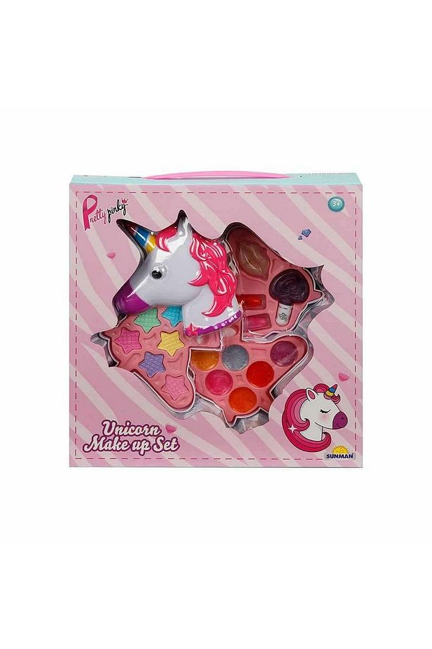 Pretty Pinky Unicorn Şekilli 4 Katlı Makyaj Seti Ponny Sürülebilir Güzellik Ve Makyaj Seti - 3
