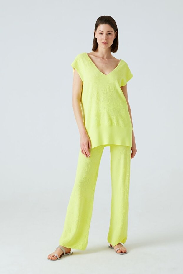 Palm Leaf Patterned Palazzo Trousers - 3