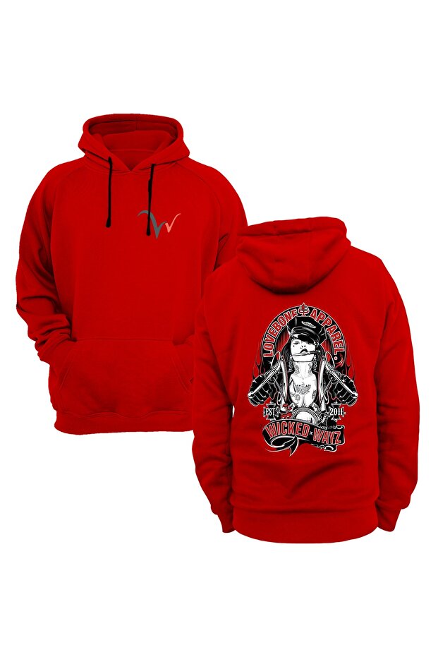 Printed Red Sweatshirt - 1