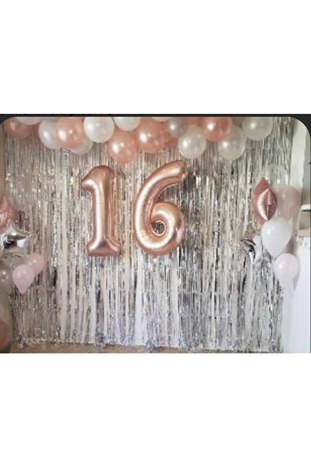 Salmon White Silver Mini Balloon Chain Set 50 Pieces Balloon And Chain