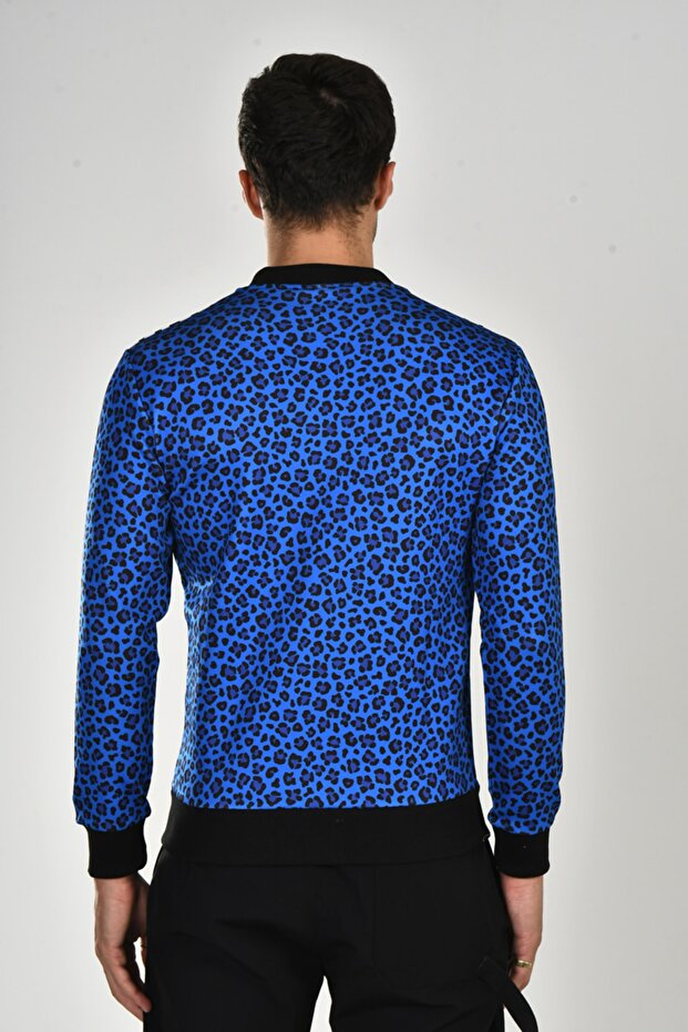 سترة منقوشة بنقشة الفهد الأزرق من ساكس - 5