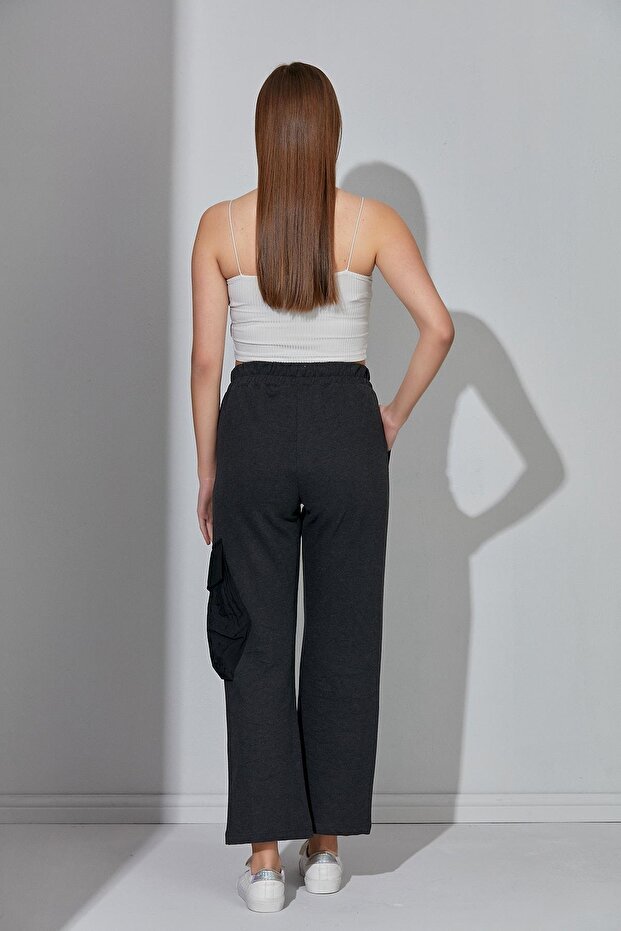 Yüksek Bel Boru Paça Cepli Eşofman Altı b221301 - 5