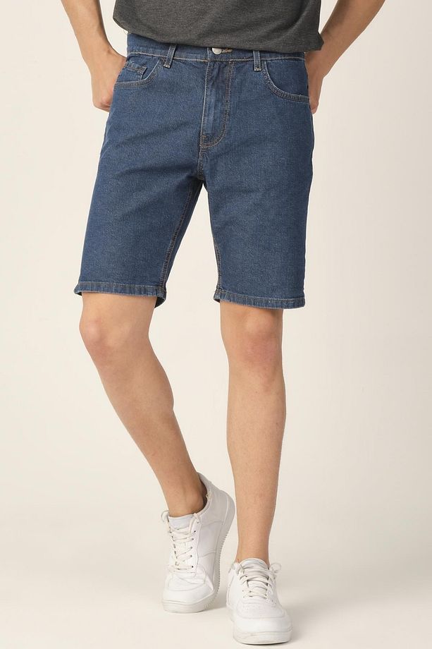 Erkek Mavi Regular Fit Jean Şort - 1