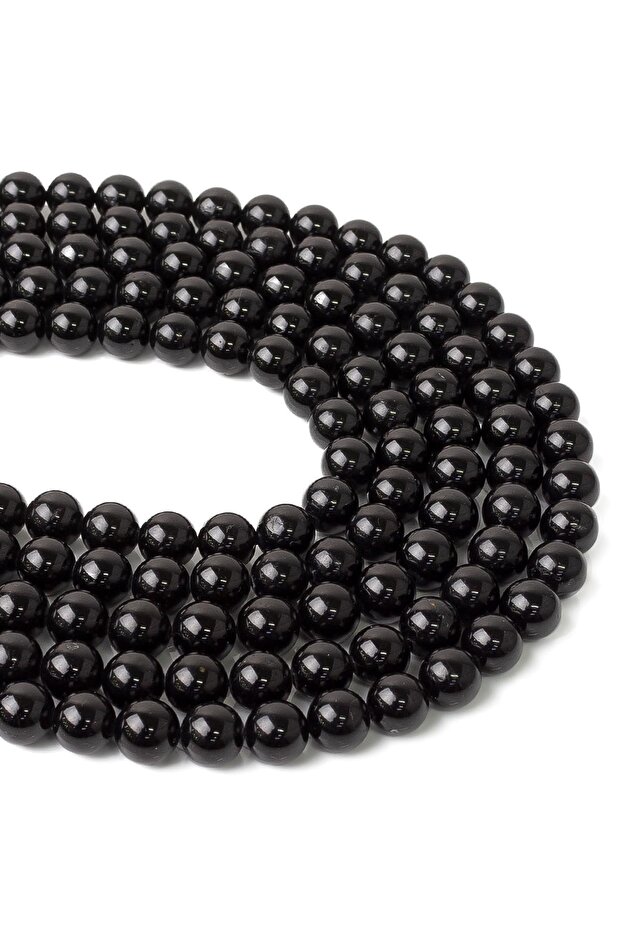 8 Mm Black Tourmaline Stone String Aa