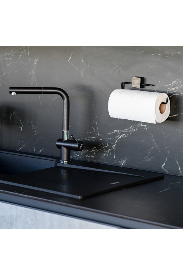 Black Pe Coating Stainless Paper Towel Holder / Roll Towel Holder