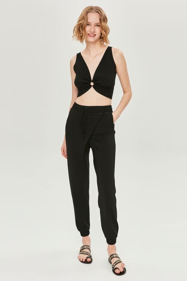 Elastik Paça Detaylı Jogger Pantolon - 1