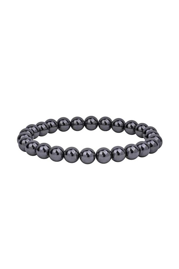 Genuine Natural Stone Hematite Stone Unisex Bracelet