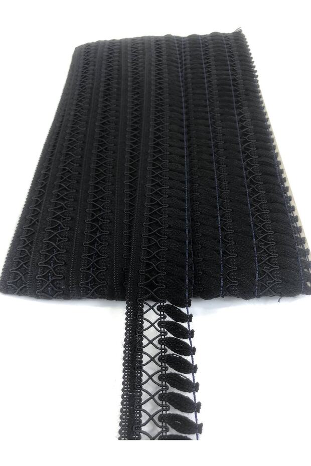 Black Crossed Decorative Fringe Ribbon Tassel – Decorative Ribbon, Stylish Design, Women's Accessory – Decor