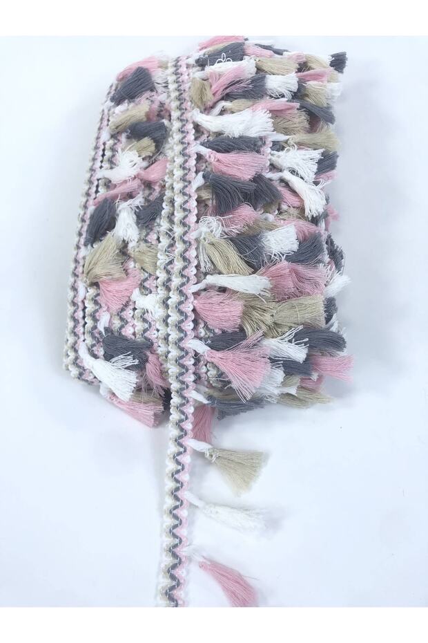 Powder Cream Colorful Decorative Fringe Tassel – Decorative Ribbon, Stylish Design, Women's Accessory – Decor