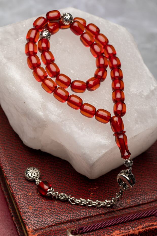 Pressed Amber Prayer Beads - 1