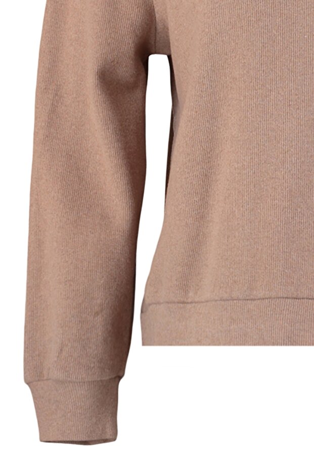 Taş Bisiklet Yaka Selanik İnce Örme Büyük Beden SweatshirtTBBAW23AO00069 - 7
