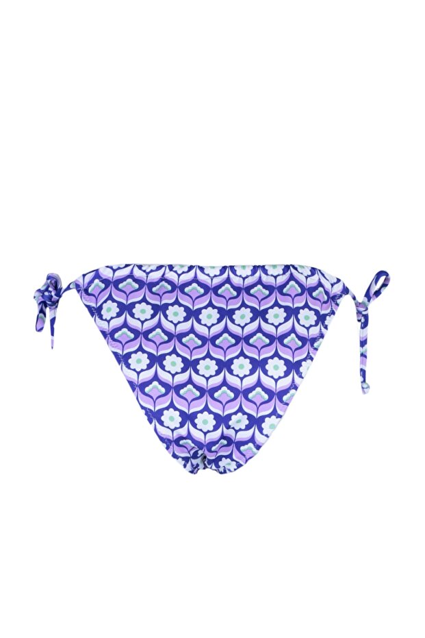 Çiçek Desenli Bağlamalı High Leg Bikini Altı TBESS23BA00043 - 8