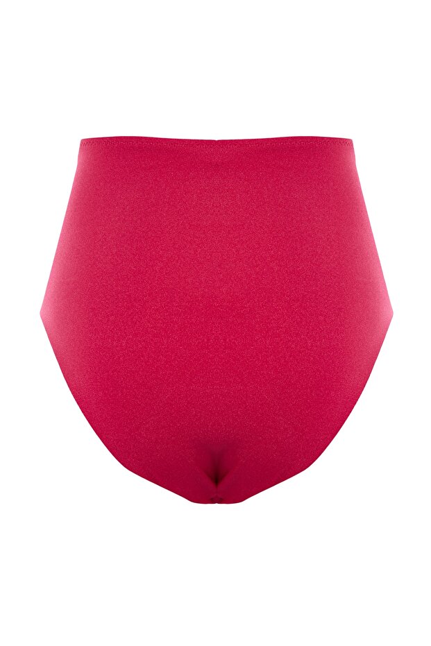 Bordo Toparlayıcı Yüksek Bel Hipster Core Bikini Altı TBESS20BA0018 - 8