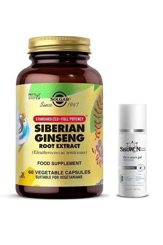 Siberian Ginseng Root Extract 60 Kapsül + Yüz Temizleme Jeli 100ml Hediyeli - 1