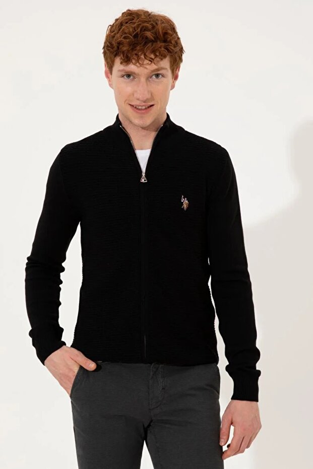 Men's Black Knitwear Cardigan