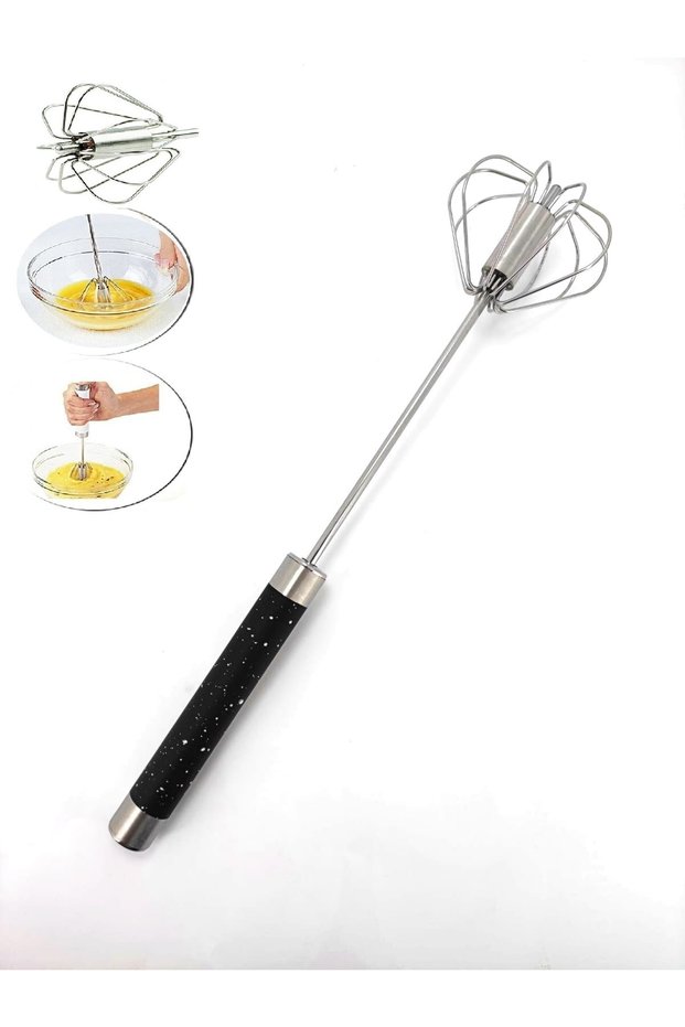 Push Pull Mixer Stirrer Push Automatic Beater Stainless Steel Marble Black