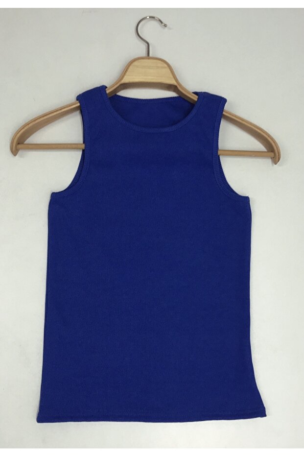 Crew Neck Cotton Camisole Ribbed Crop Blouse