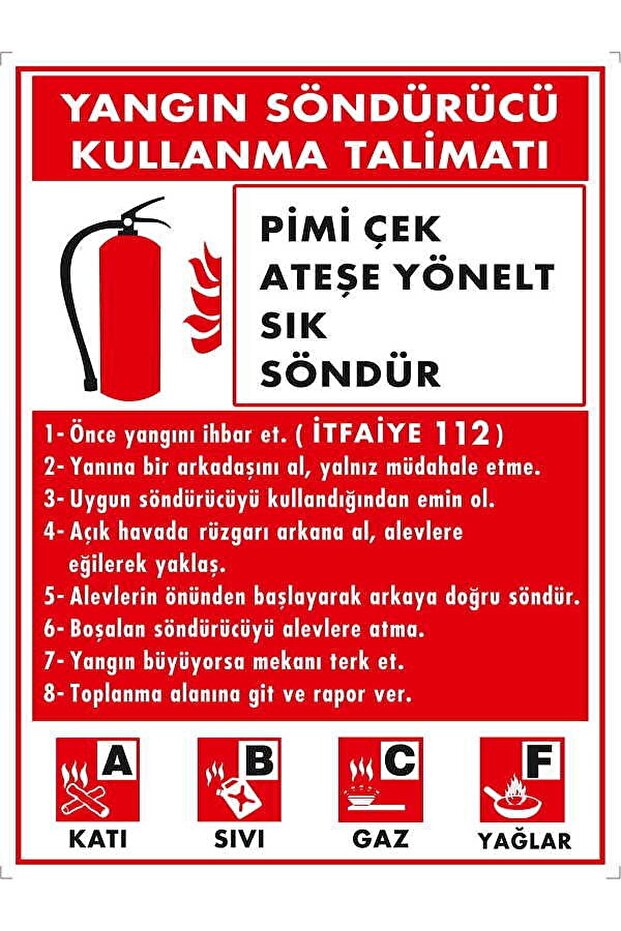 Fire Extinguisher Usage Instruction Warning/Warning Sign