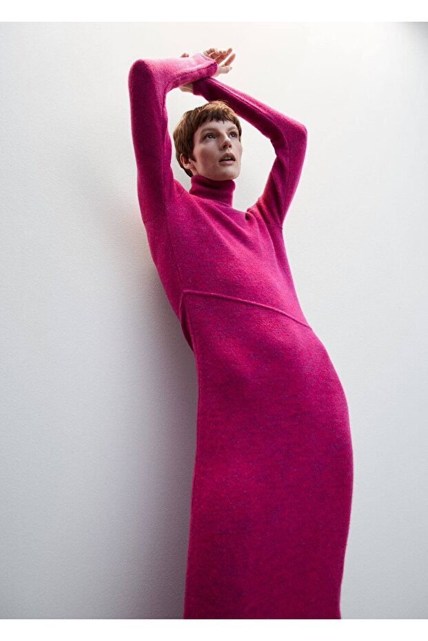 Balıkçı Yakalı Örgü Elbise - 6