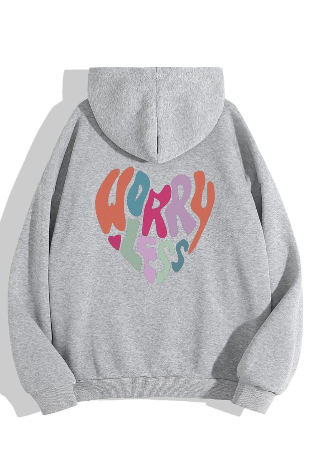 Worry Less Printed Oversize Sweatshirt