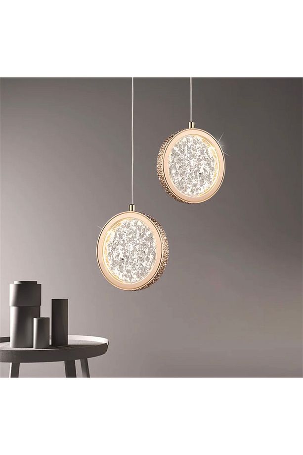 Luxury Exclusive Tekli Sarkıt Led Avize Gold Sarı Ledli Avize - 1