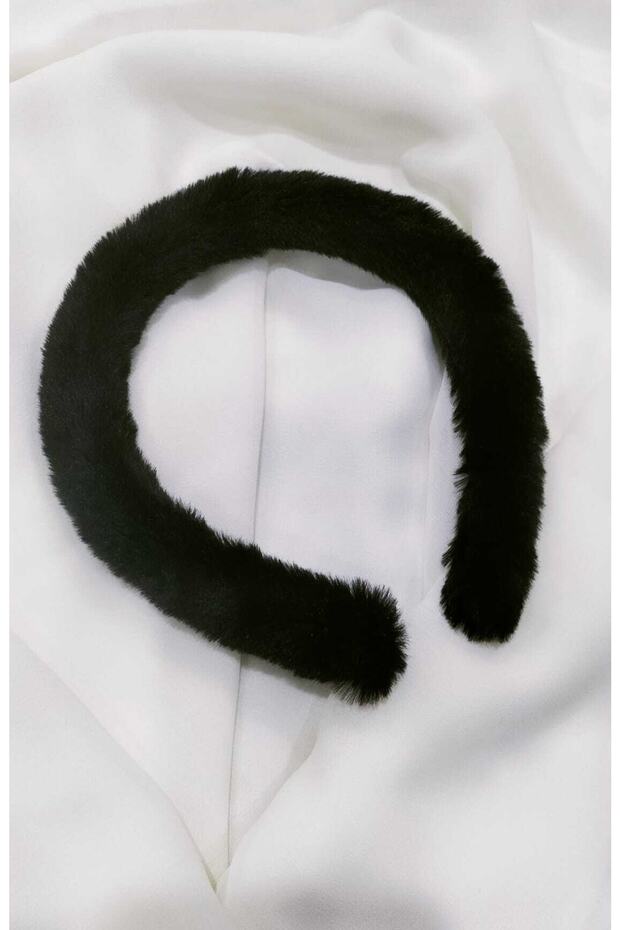 Siyah Peluş Taç Tekli - 1