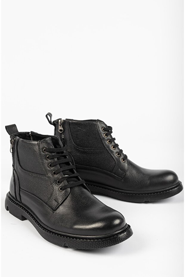 Hakiki Deri Siyah Erkek Deri Bot Mrd15-0505 - 6