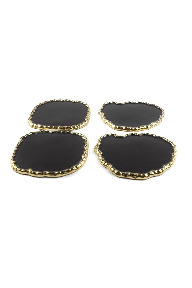 Porcelain 4-Piece Black Mini Service 14X13Cm