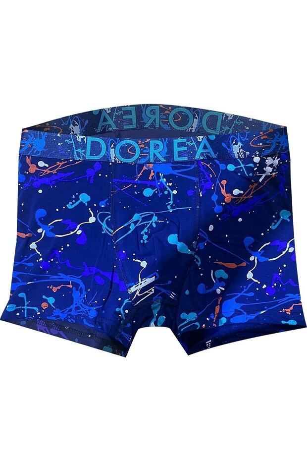 Men's Navy Blue Patterned Boxers 3 Pieces