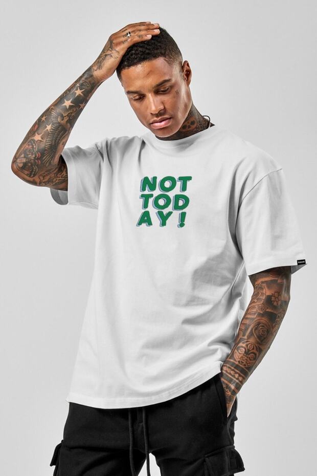 Black Front Printed Oversize T-Shirt